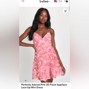 Pink floral mini dress